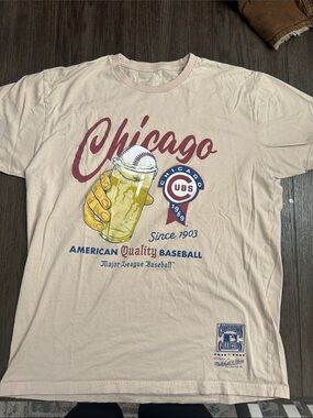 Mitchell & Ness Chicago Cubs Cream Graphic Tee